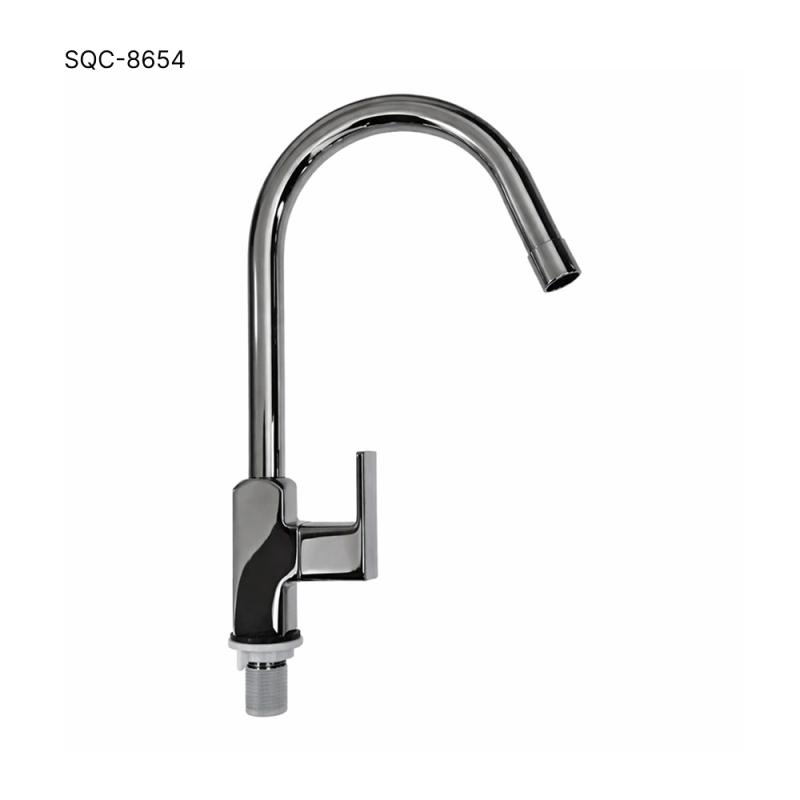 Squarex Crown Swan Neck Tap -SQC 8654 BK